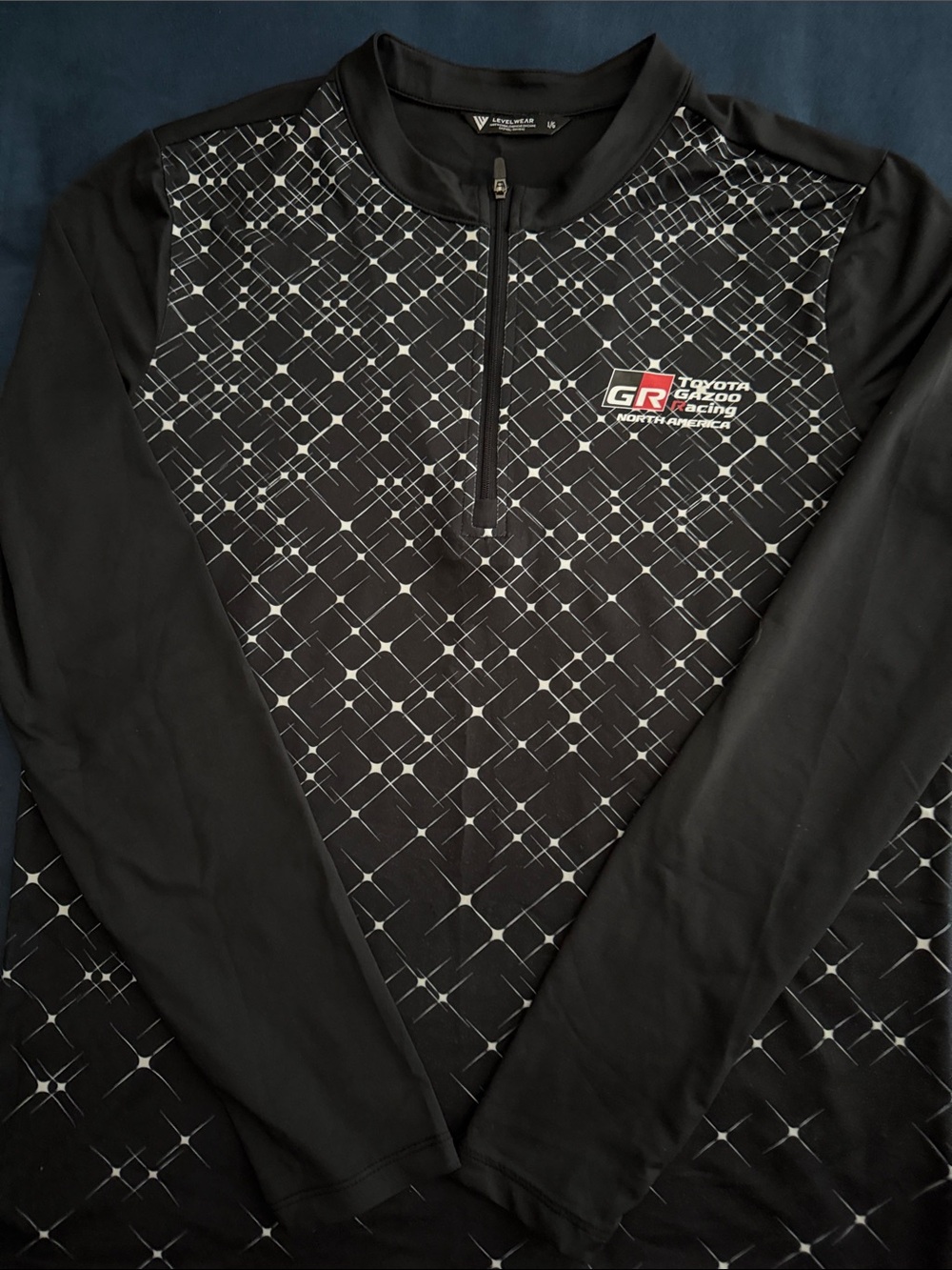 Toyota GR Racing Black Geo-Print Quarter-Zip Women's Top